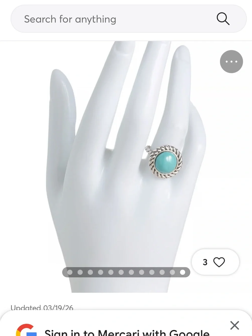 Turquoise Cabochon Rope-Edge Sterling silver Ring - Blue size 7